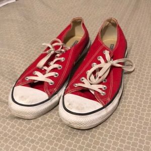 CONVERSE red low top sneakers